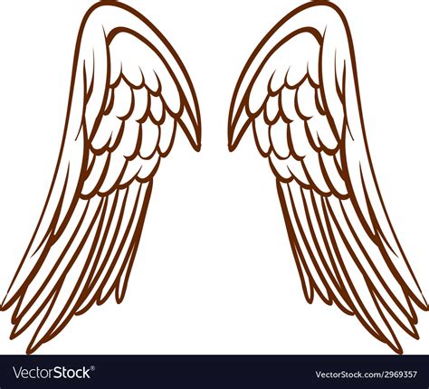 A Simple Sketch Of An Angels Wings Royalty Free Vector Image