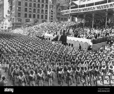 Military Parade In New York 1942 Stock Photo Royalty Free Image