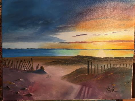 Beach At Sunset 16x20 Oil 5 7 2018 Painting Oil Painting Art
