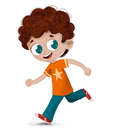 Niño Corriendo Jugando Feliz Dibustock Ilustraciones Infantiles De Stock