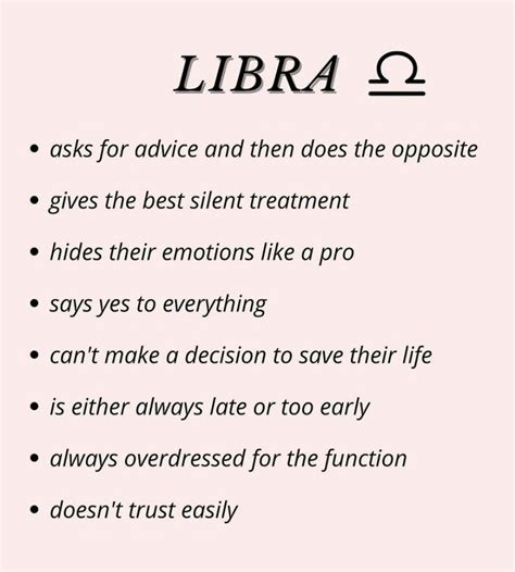 libra always late don t trust opposites everything advice emotions treatment good things