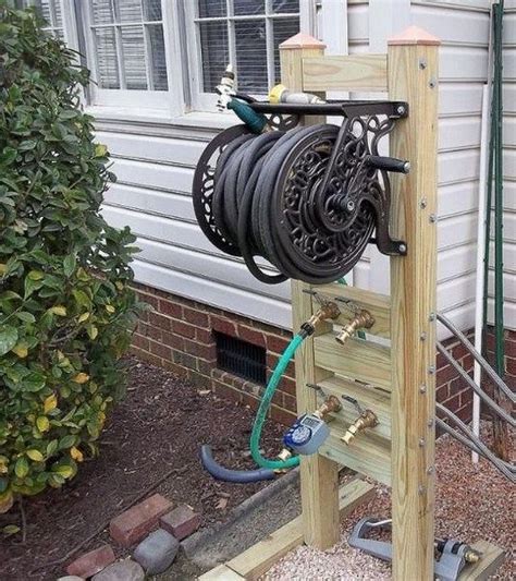 46 Awesome Diy Projects To Make Backyard And Patio More Fun 6 Garden Hose Storage Hose Reel