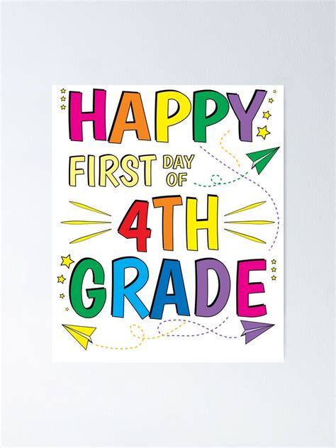 4th Grade Fourth Happy First Day Of School Poster For Sale By