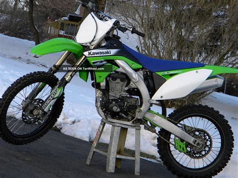 Professional rider on closed drag strip. 2011 Kawasaki Kx450f