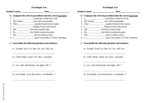 Past Simple Tense English Esl Worksheets Pdf Doc