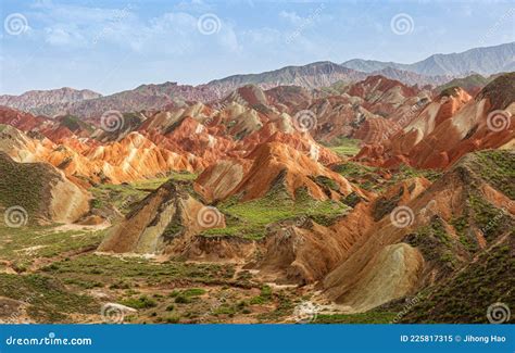 Colorful Hills In The Colorful Danxia Scenic Spot In Zhangye Gansu
