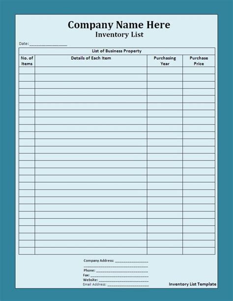 Inventory Spreadsheet Template Free Excelxo Com