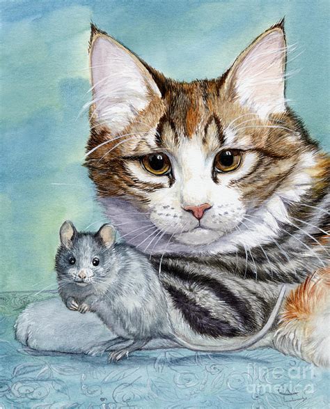 Cat And Mouse Painting By Svetlana Ledneva Schukina
