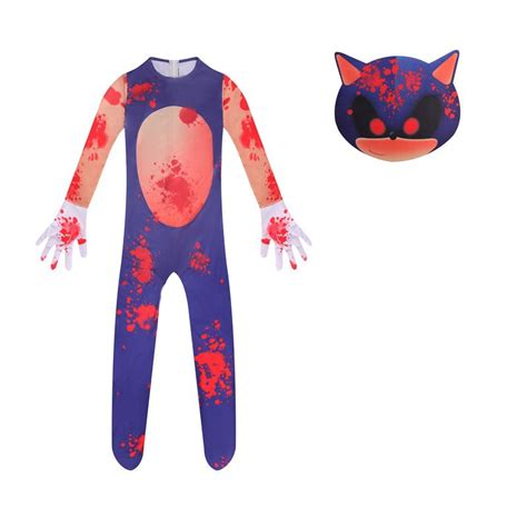 Sonic Exe Blood Costume Halloween Jumpsuit With Mask Outfits