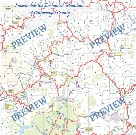 Snowmobile Trails Map Enchanted Mountains Of Cattaraugus County New
