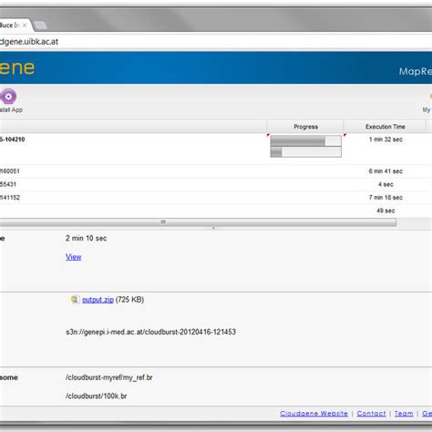 Screenshot Of Cloudgene Cluster Cloudgene Cluster Allows Launching A