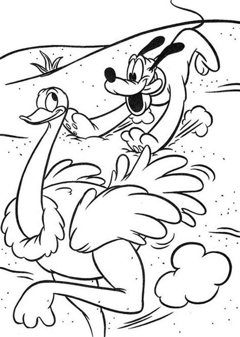 Color them online or print them out to color later. Pluto Chasing Ostrich In Mickey Mouse Safari Coloring Page ...