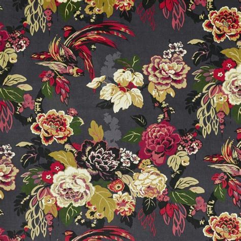 Grand Floral Velvet Fabric Velvet Upholstery Fabric Mulberry Fabric