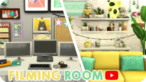 Youtubers Office And Filming Room Sims 4 Speed Build Youtube
