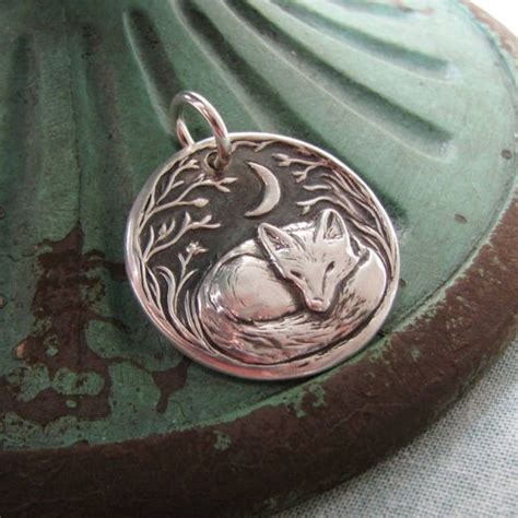 Fox Pendant Sweet Dreams Personalized Fine Silver Fox And Etsy