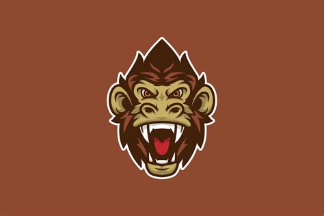 Monkey Head Mascot And Esport Logo Mascot Badge Design Logo Design