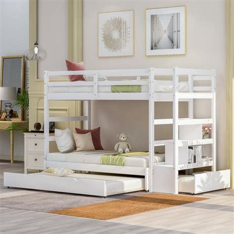 Kids Bunk Bed With Trundle Twin Over Twin Bunk Bed For Kids Space