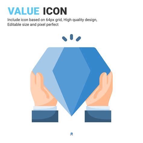 Value Icon Vector With Flat Color Style Isolated On White Background