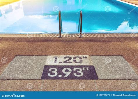 Numbers Indicate The Depth Of The Swimming Pool For Safety Warning
