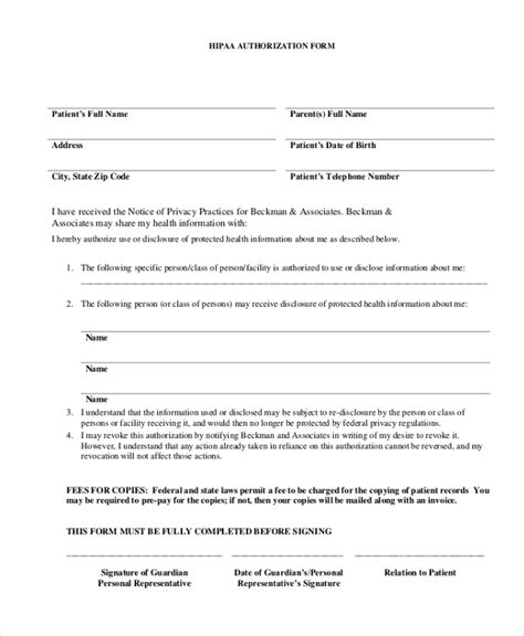 Hipaa Free Printable Form For Ohio Form Printable Forms Free Online