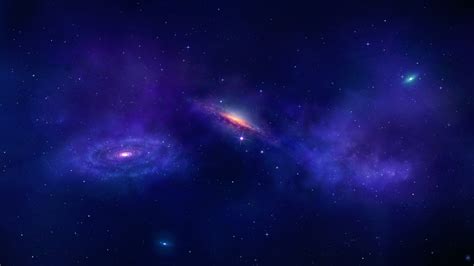 Digital Art Universe Space Planet Stars Blue Galaxy