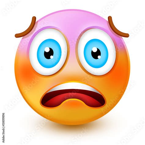 Cute Screaming In Fear Face Emoticon Or 3d Fearful Emoji Shocked By A