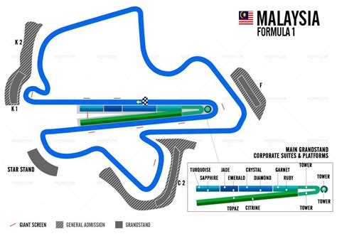 Malaysia Formula 1 Grand Prix Circuit Of Sepang Map Malaysian Grand