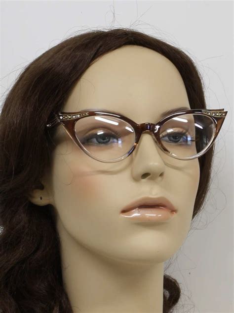 1940 s retro glasses 40s reproduction made new cat eye clear lens glasses womens dark brown