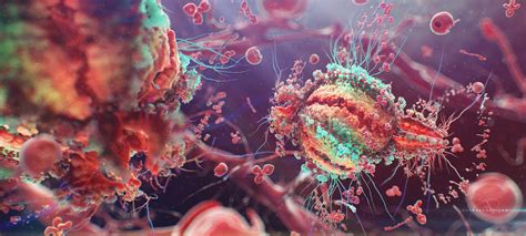 4553069 Colorful Disease Hiv Cells Macro Rare Gallery Hd Wallpapers