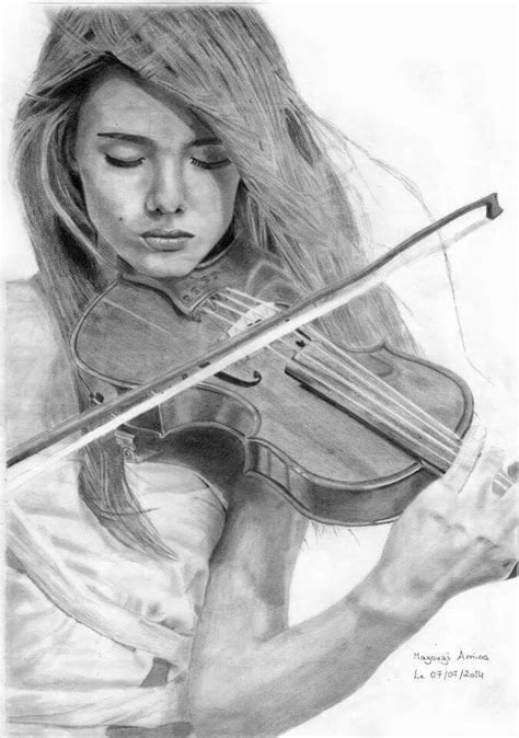 D'abord, déterminer la valeur approximative de l'appareil: Violon, violin, dessin, fille | My drawings, Drawings, Artwork