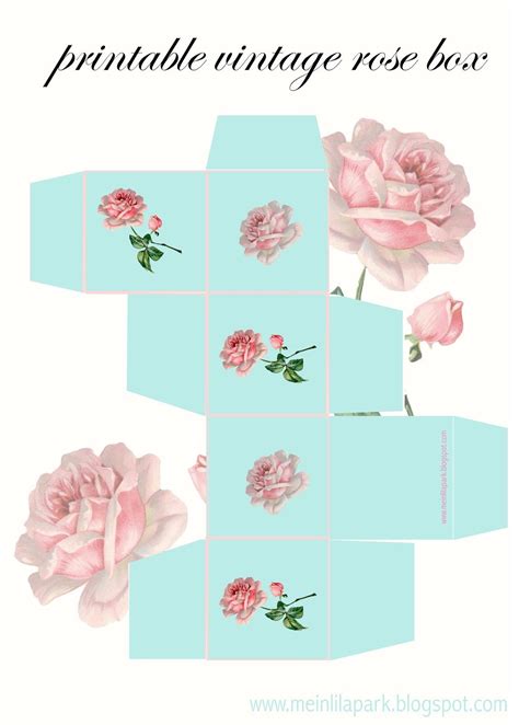 Printable gift box patchwork pattern. free printable vintage rose gift box - ausdruckbare ...