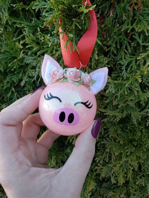 Pig Ornament Christmas Ornament Personalized And Handmade With Images