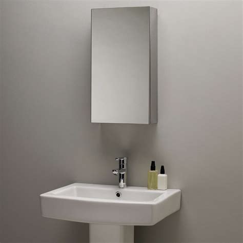 John Lewis Single Mirrored Bathroom Cabinet Small Stainless Steel At