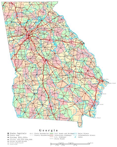 Georgia Printable Map