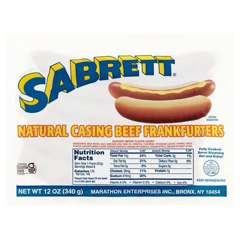 Sabrett Natural Casing Beef Frankfurters Oz Delivery Or Pickup Near Me Instacart