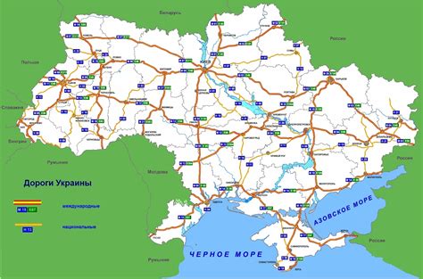Карта автодорог Украины