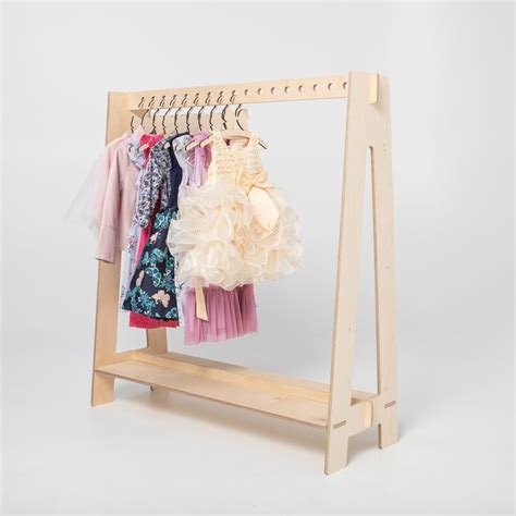 Kids Dress Up Clothes Hanger Timber Clothing Rack Kids Clothes Etsy
