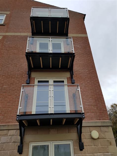 Multi Level Juliet Balcony Structures With Glass Balustrade Supplied And Installed In Sheffield