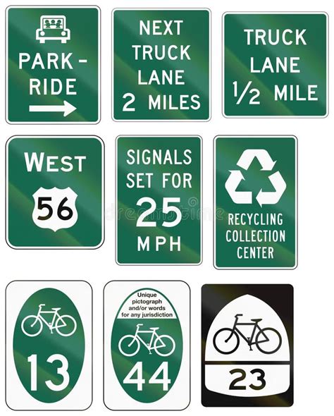 Informational United States Mutcd Road Signs Stock Illustration