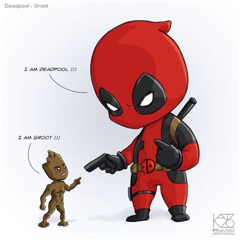 Deadpool V Groot By Kavizo By Kavizo On Deviantart Deadpool Funny Cute Deadpool Deadpool Cartoon