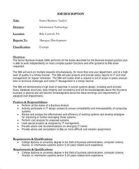 Free 7 Sample Business Analyst Job Description Templates In Pdf
