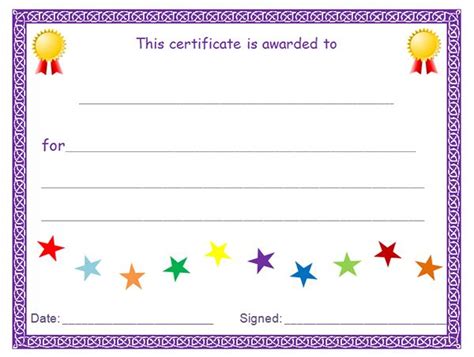 Printable Blank Award Certificates