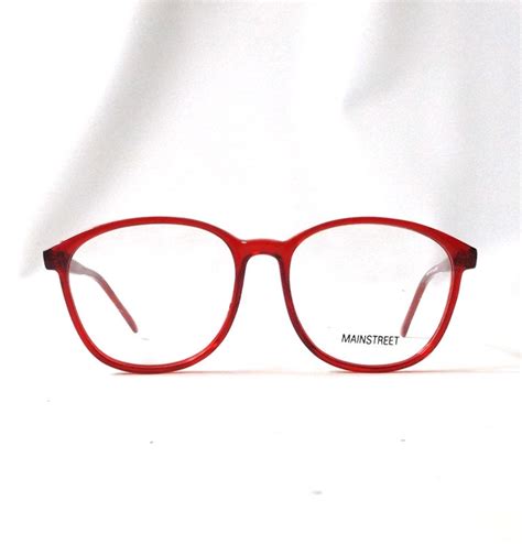 vintage 1980 s nos eyeglasses oversized round cherry red plastic frames clear lenses