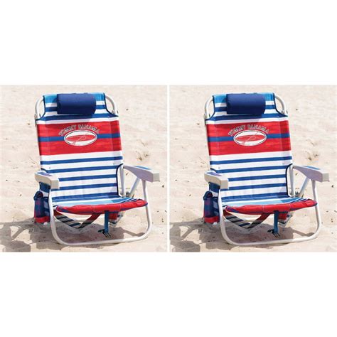2 Tommy Bahama Backpack Cooler Beach Chair Red Blue Stripe Walmart