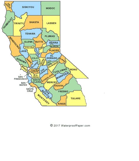 County Map Of Northern California World Map