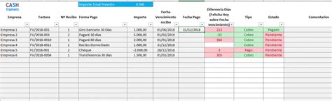 Herramienta Excel Para Controlar Los Vencimientos De Cobros Y Pagos