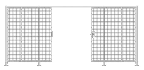 1200×2300 Rh 1×1 Double Slide Gate Automation Guarding Systems
