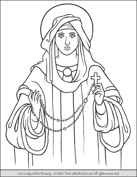Rosary coloring pages to print are perfect for may and october. Our Lady of the Rosary Coloring Page - TheCatholicKid.com