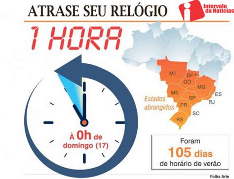 intervalo da notícias horário de verão termina neste fim de semana