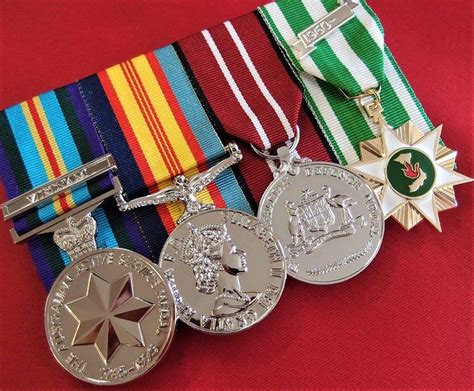 Replica Australian Vietnam War Set Of 4 Court Mounted Medals Jb